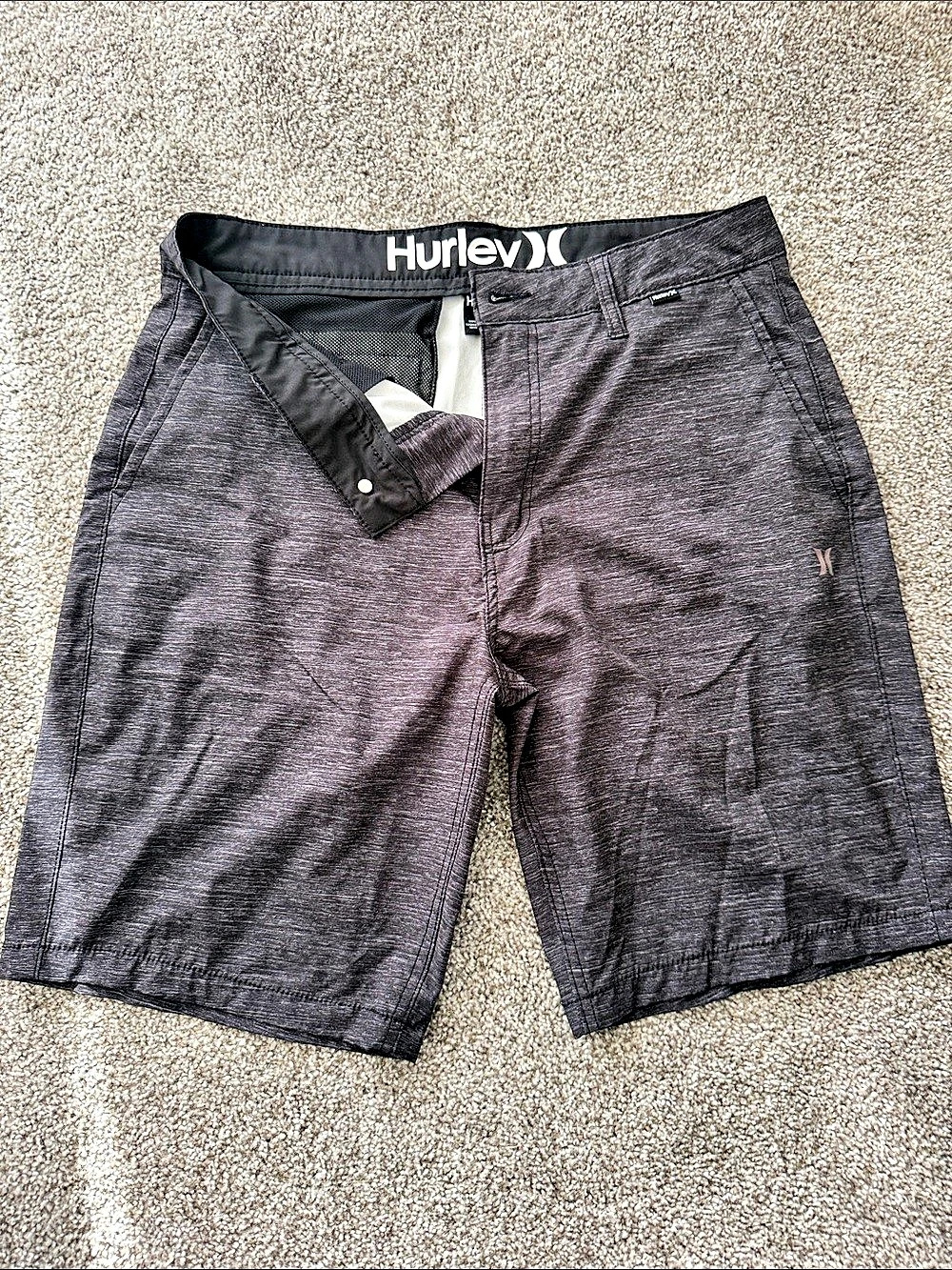 Hurley Essential Heather Hybrid Walk Shorts Men's Black